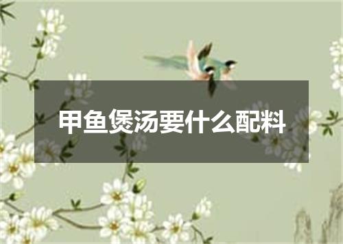 甲鱼煲汤要什么配料