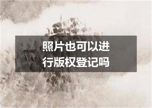照片也可以进行版权登记吗