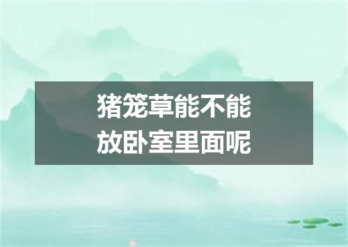 猪笼草能不能放卧室里面呢