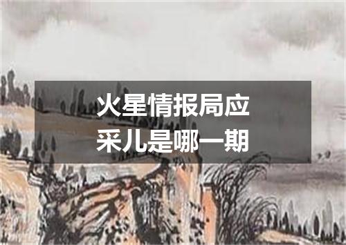 火星情报局应采儿是哪一期