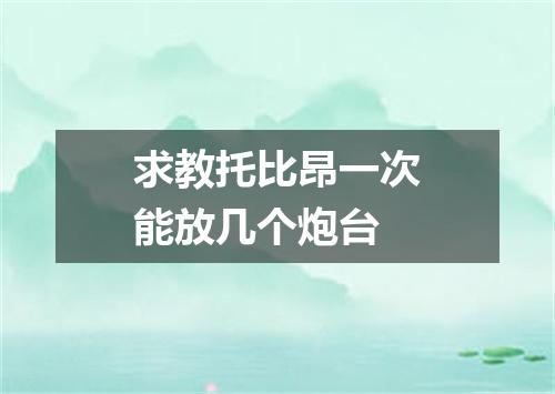 求教托比昂一次能放几个炮台