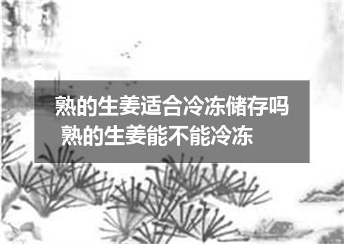 熟的生姜适合冷冻储存吗 熟的生姜能不能冷冻