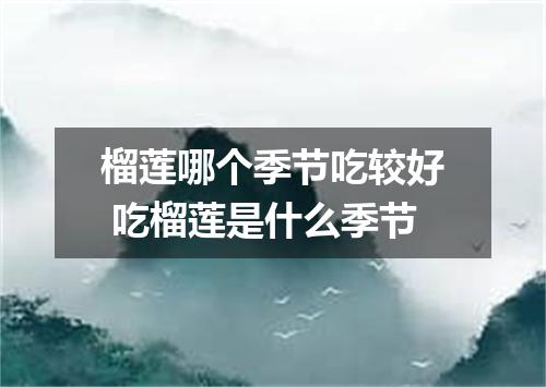 榴莲哪个季节吃较好 吃榴莲是什么季节