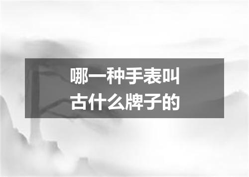 哪一种手表叫古什么牌子的