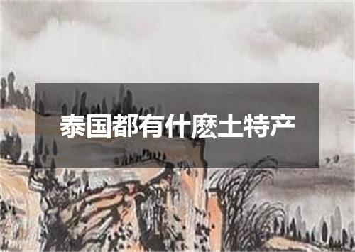 泰国都有什麽土特产