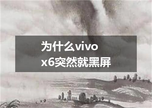 为什么vivox6突然就黑屏