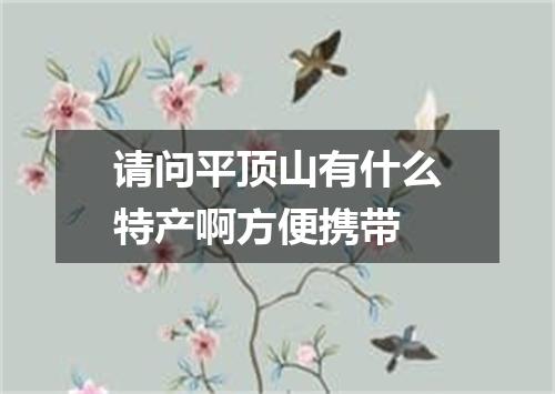 请问平顶山有什么特产啊方便携带
