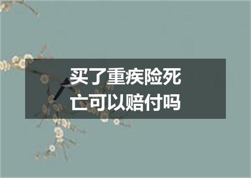 买了重疾险死亡可以赔付吗