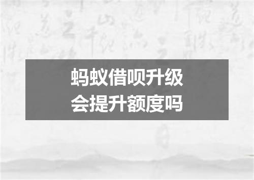 蚂蚁借呗升级会提升额度吗