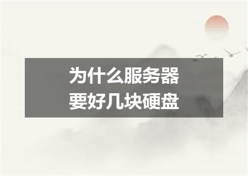 为什么服务器要好几块硬盘