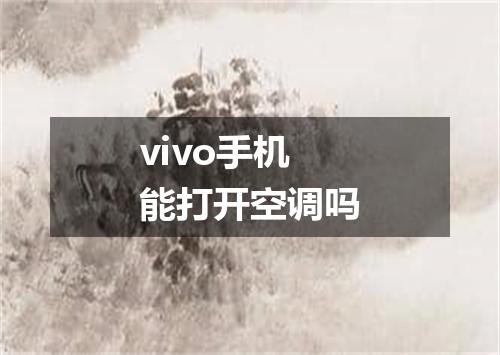vivo手机能打开空调吗