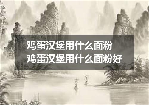 鸡蛋汉堡用什么面粉 鸡蛋汉堡用什么面粉好