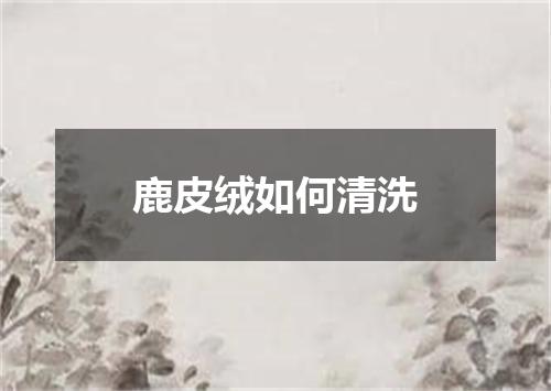 鹿皮绒如何清洗