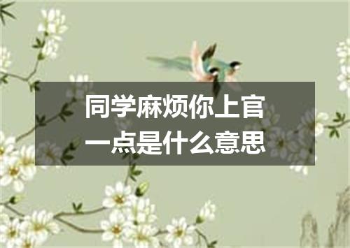 同学麻烦你上官一点是什么意思