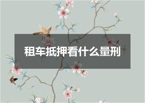 租车抵押看什么量刑