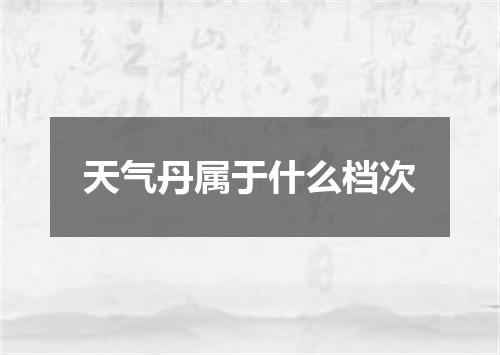 天气丹属于什么档次
