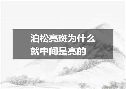 泊松亮斑为什么就中间是亮的