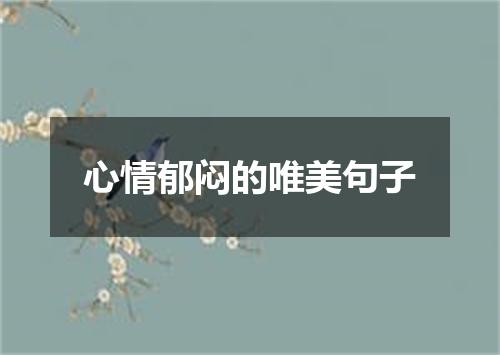 心情郁闷的唯美句子