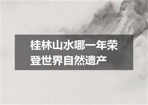 桂林山水哪一年荣登世界自然遗产