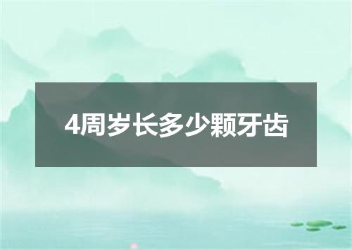 4周岁长多少颗牙齿