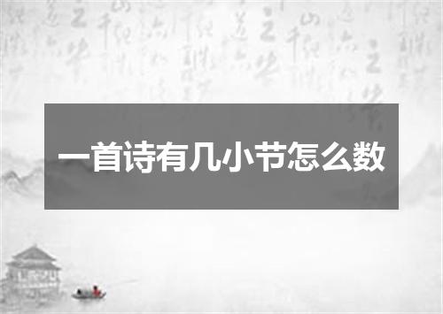 一首诗有几小节怎么数