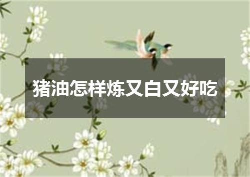 猪油怎样炼又白又好吃