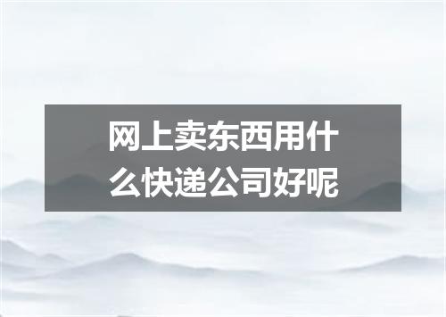网上卖东西用什么快递公司好呢