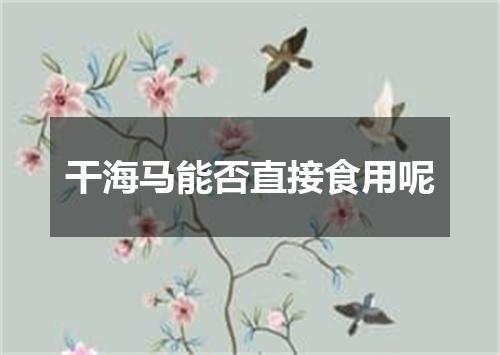 干海马能否直接食用呢