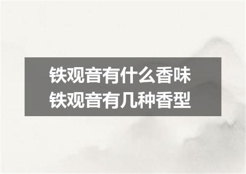 铁观音有什么香味 铁观音有几种香型