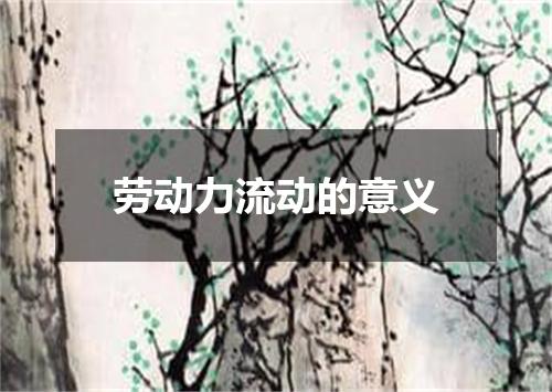 劳动力流动的意义