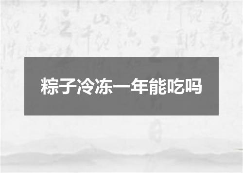 粽子冷冻一年能吃吗