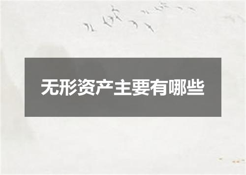 无形资产主要有哪些