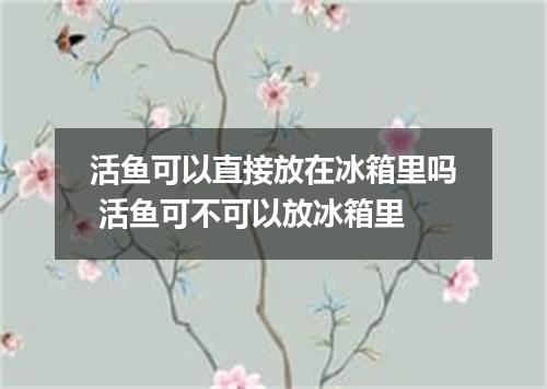 活鱼可以直接放在冰箱里吗 活鱼可不可以放冰箱里