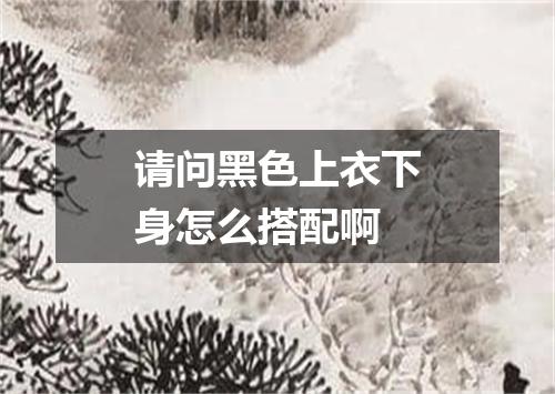 请问黑色上衣下身怎么搭配啊