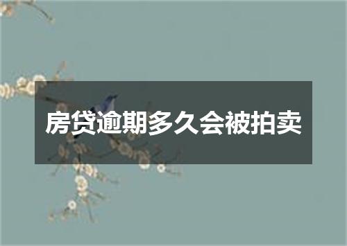 房贷逾期多久会被拍卖