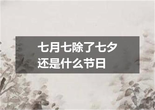 七月七除了七夕还是什么节日
