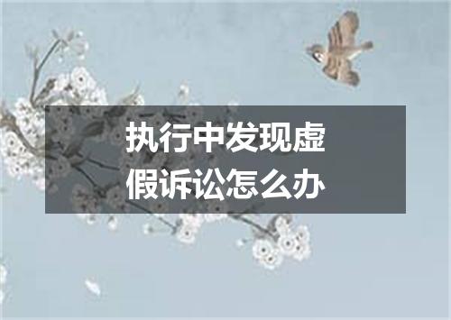 执行中发现虚假诉讼怎么办