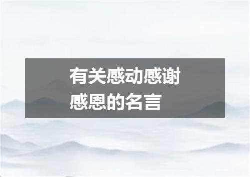有关感动感谢感恩的名言
