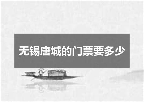 无锡唐城的门票要多少