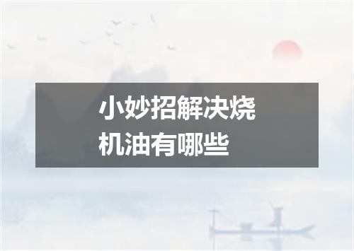 小妙招解决烧机油有哪些