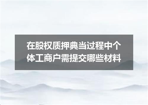 在股权质押典当过程中个体工商户需提交哪些材料