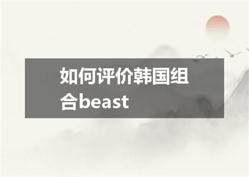 如何评价韩国组合beast