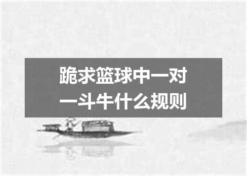 跪求篮球中一对一斗牛什么规则