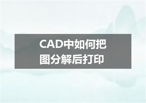 CAD中如何把图分解后打印