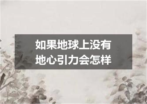 如果地球上没有地心引力会怎样