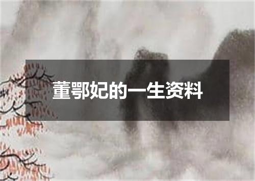 董鄂妃的一生资料