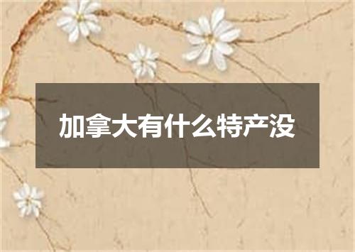 加拿大有什么特产没