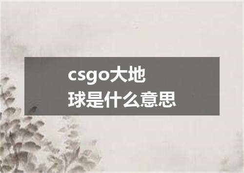csgo大地球是什么意思