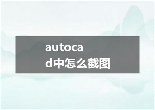 autocad中怎么截图