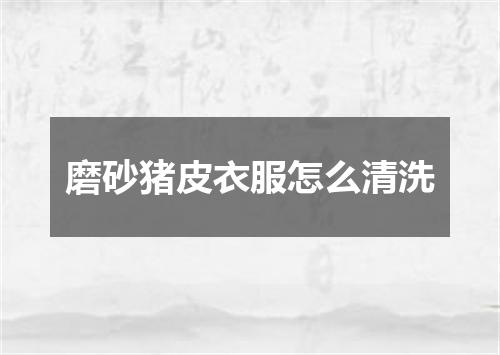 磨砂猪皮衣服怎么清洗